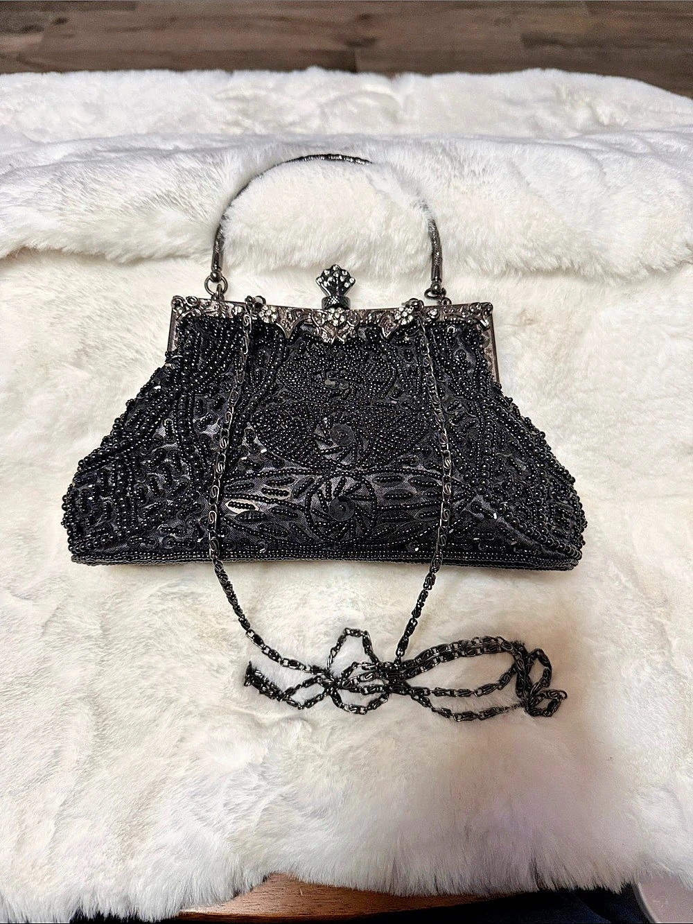Beaded Black Purse
